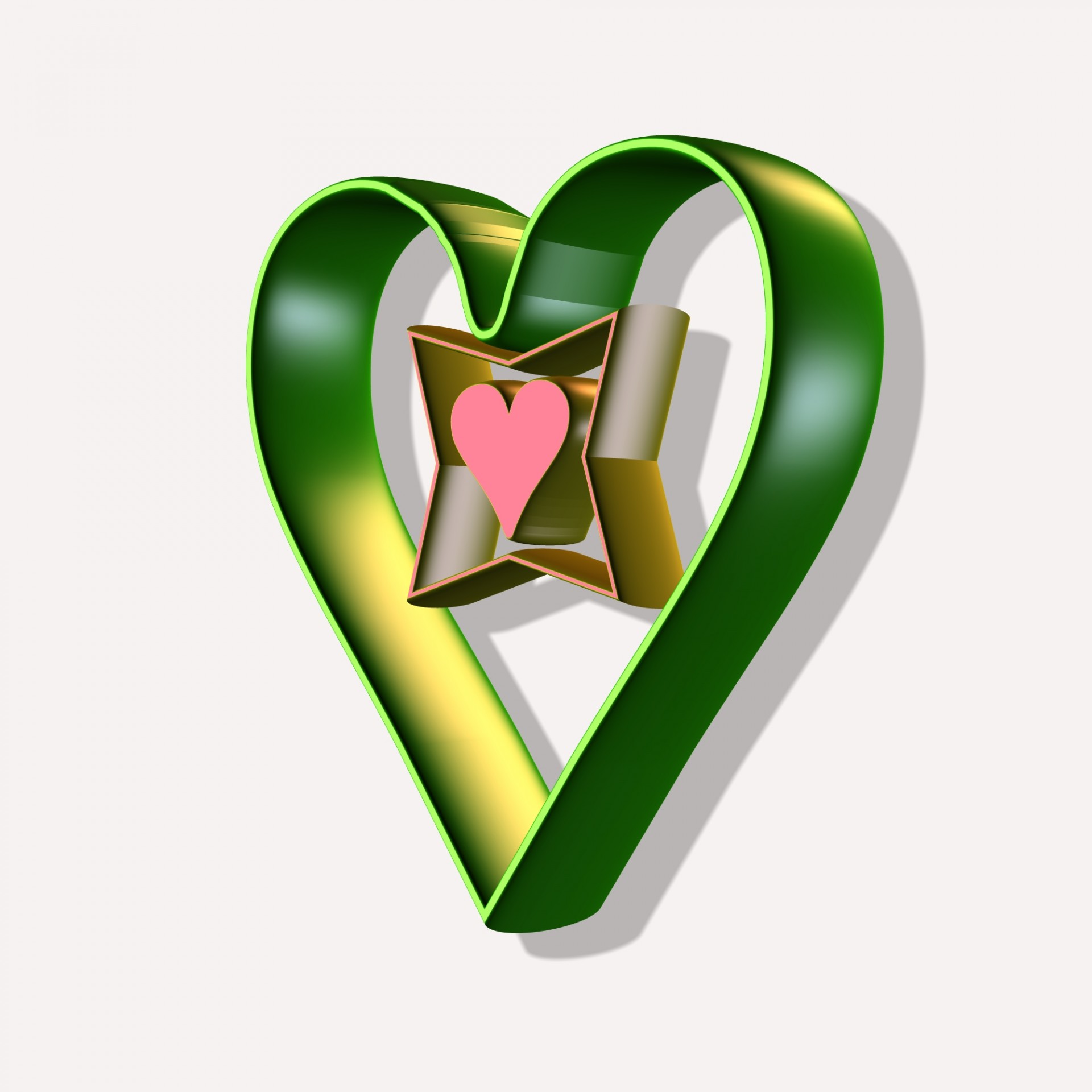 Green Heart In 3D