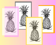 Pineapple Collage Scrapbook Design