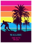 Malibu Beach Sunset Poster