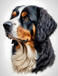Bernese Mountain Dog Dog Illustration