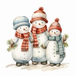 Christmas Snowman Family Art