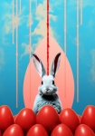 Grunge Dripping Paint Easter Bunny