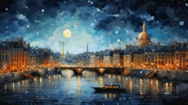 Paris At Night Background Art