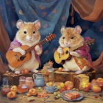 Musical Hamster Art Print