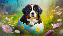 Easter Egg, Bernese Mountain Dog