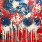 July 4th Abstract Fireworks Art