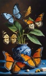 Butterflies Flying Porcelain Vase