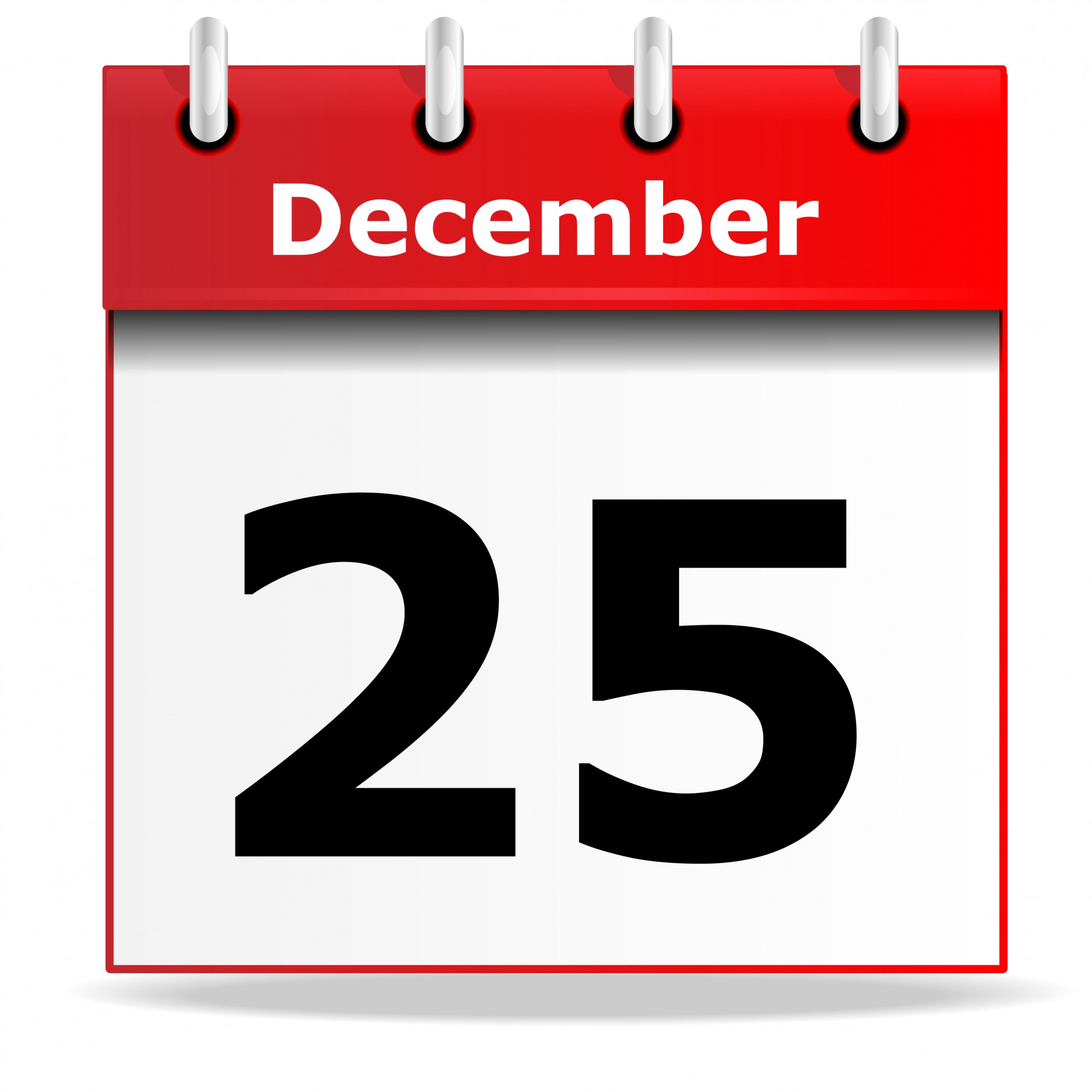 Desk Calendar Icon December 25th Free Stock Photo Public