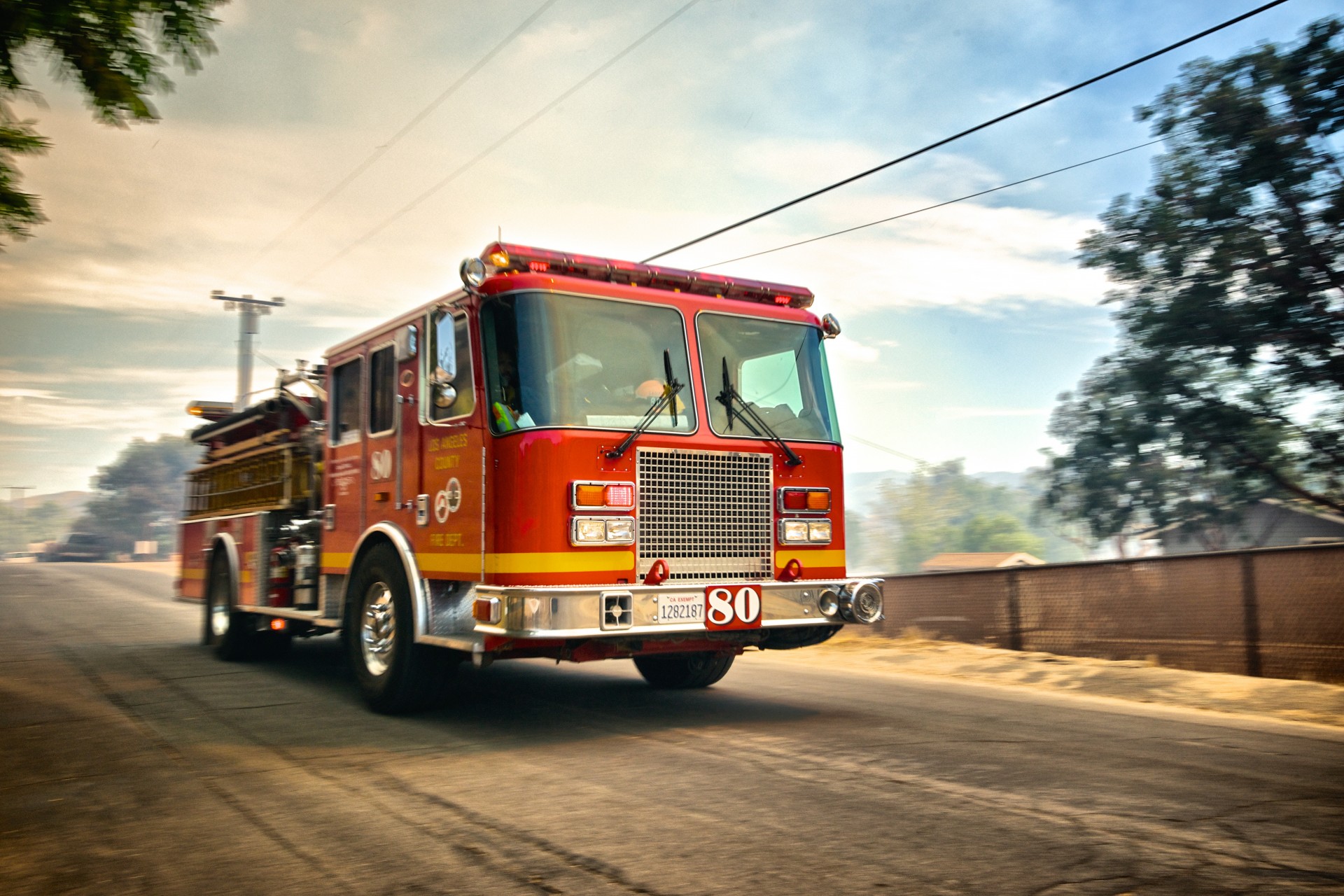 Speeding Fire Truck Free Stock Photo  Public Domain Pictures