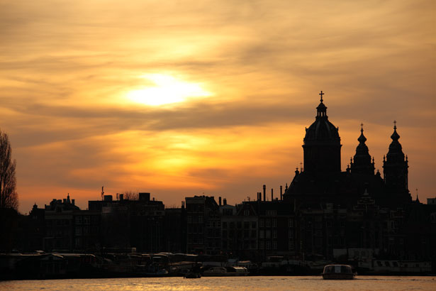 Coucher de soleil à Amsterdam Photo stock libre - Public Domain Pictures