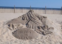 Jesus Is Alive Sand Sculpture