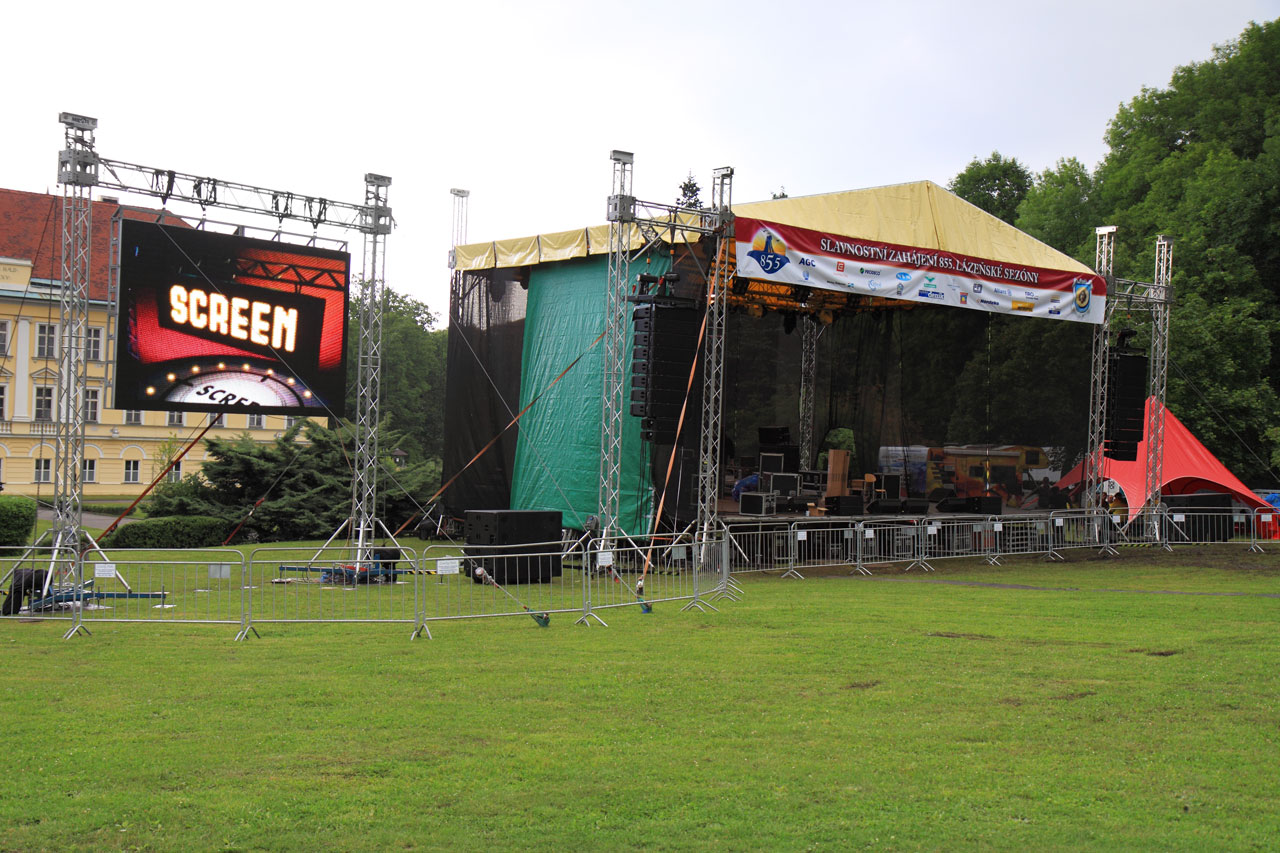 empty concert stage in the morning