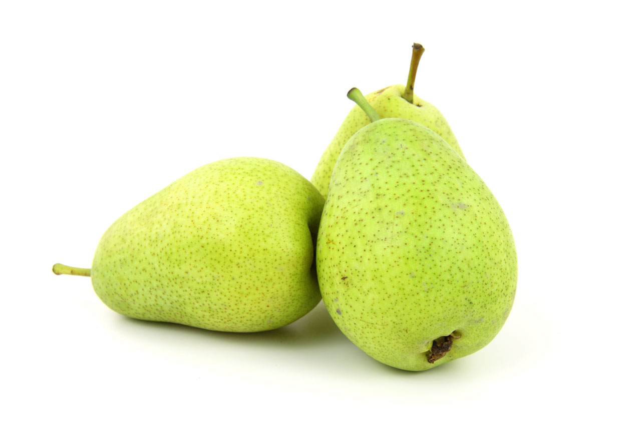 fresh pears isolated on white background