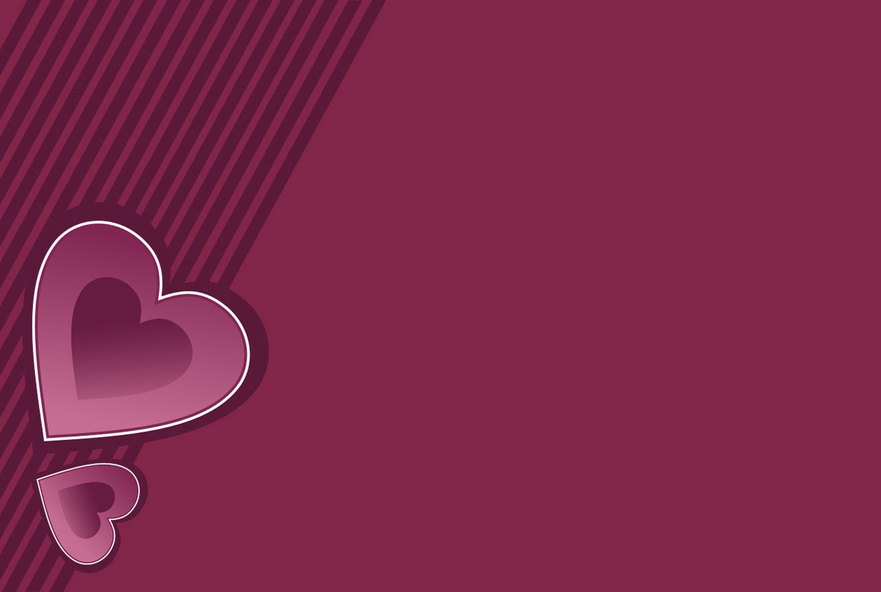 Dark pink background with two hearts