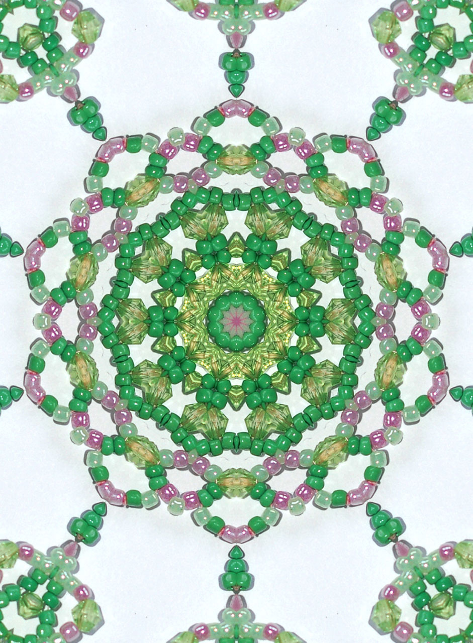 Green and pink pattern - beads