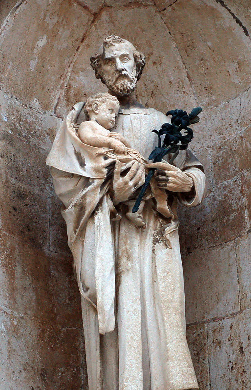 St Joseph and baby Jesus stone statue, Dubrovnik