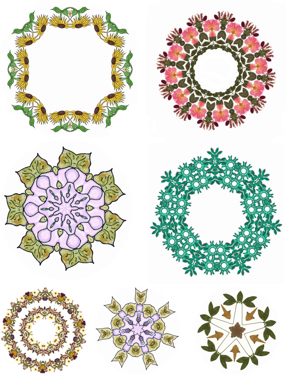 Floral Motifs Collage Sheet
