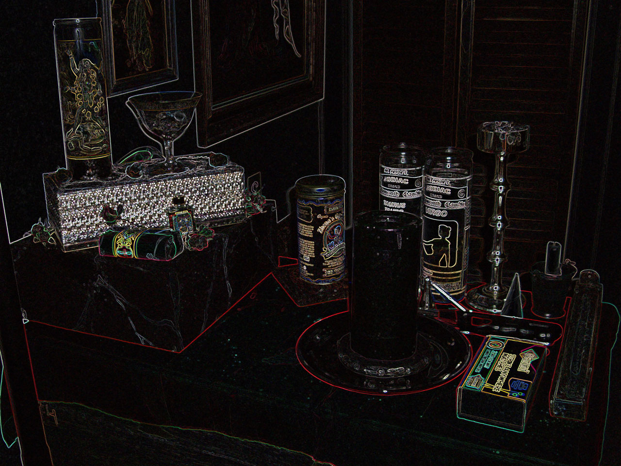 Magick altar, in black, from http://spellcasters-source.blogspot.com