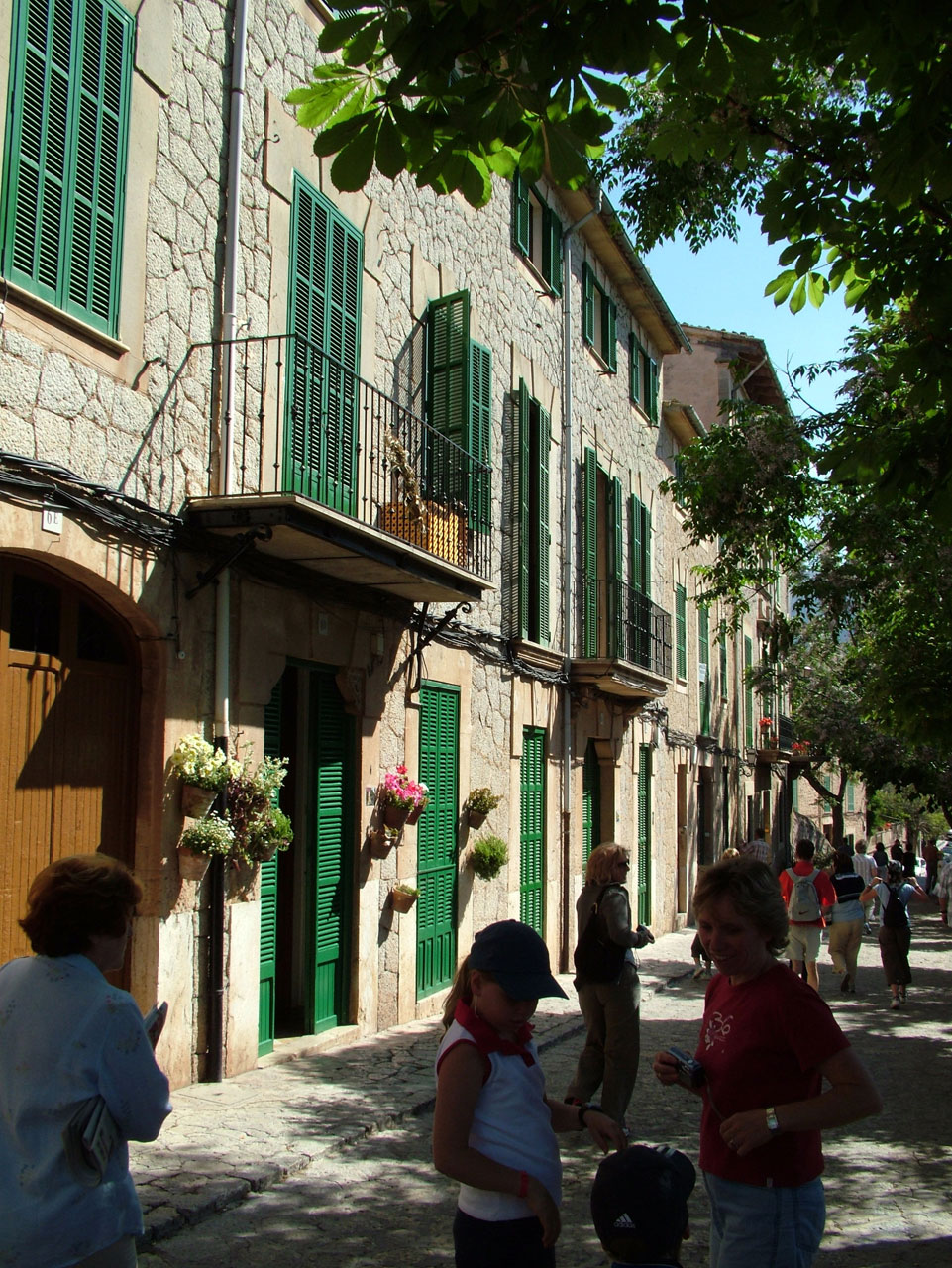 little street with tourists in Mallorca