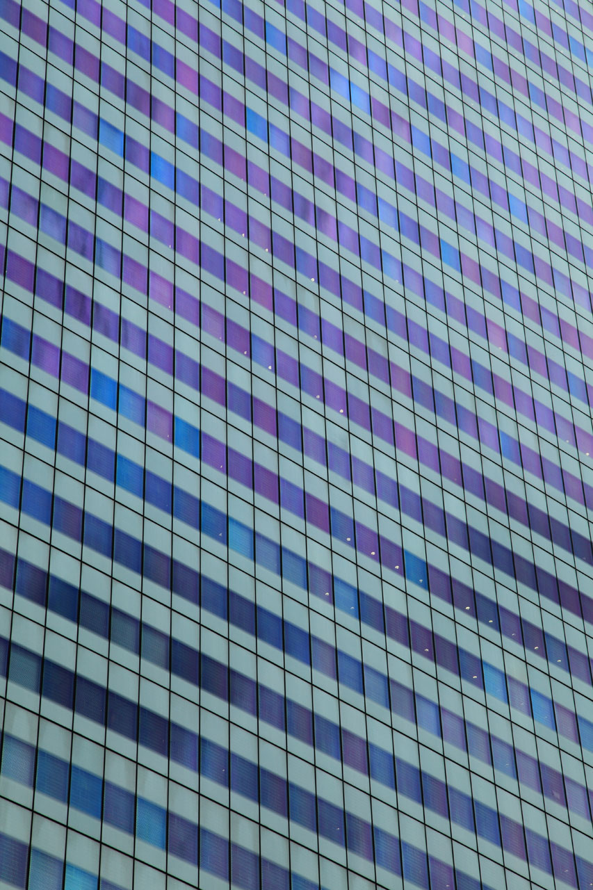 blue skyscraper window pattern