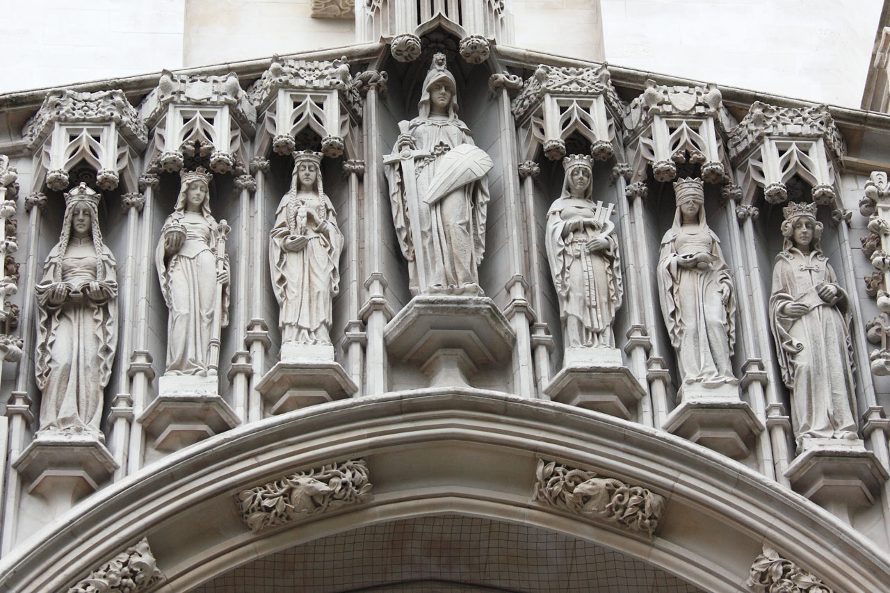 several statues on Westminster Abbey