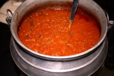 Cast Iron Pot With Sauce