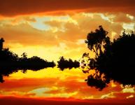 Orange Sundown Reflection