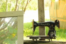 Outdoor Sewing Machine Window Pane