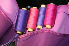 Pink And Purple Thread On Spools