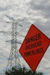 Road Sign Danger Overhead Powerline
