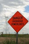 Road Sign Danger Overhead Powerline