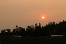 Smoky Orange Sunset Lake