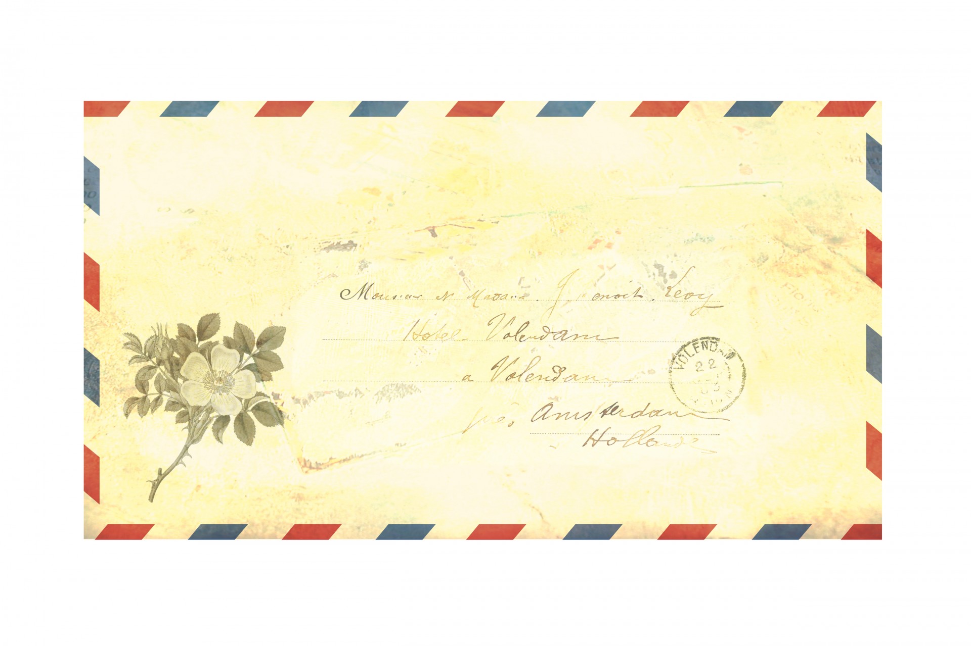 Airmail Envelope Vintage Script