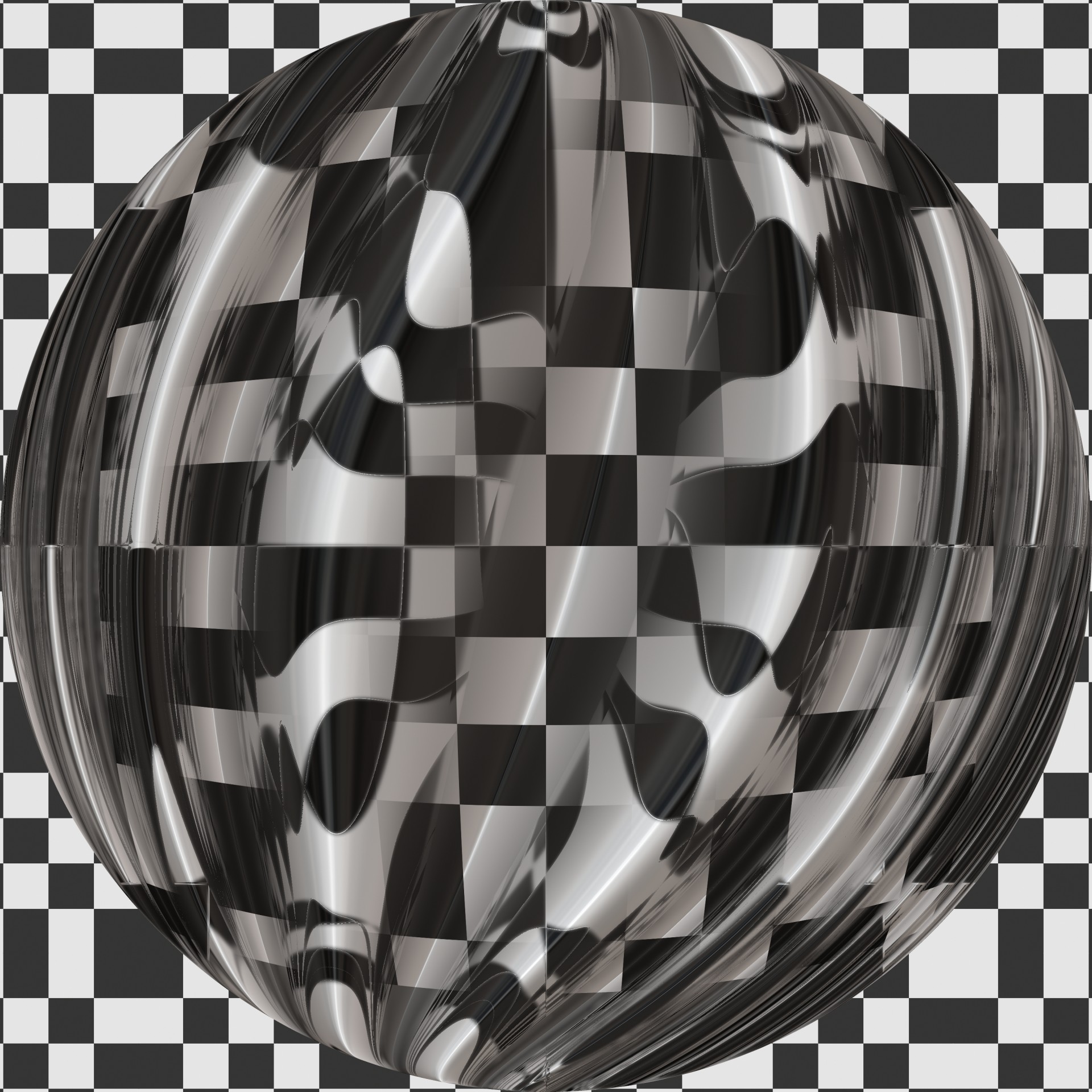 black and white checkerboard sphere