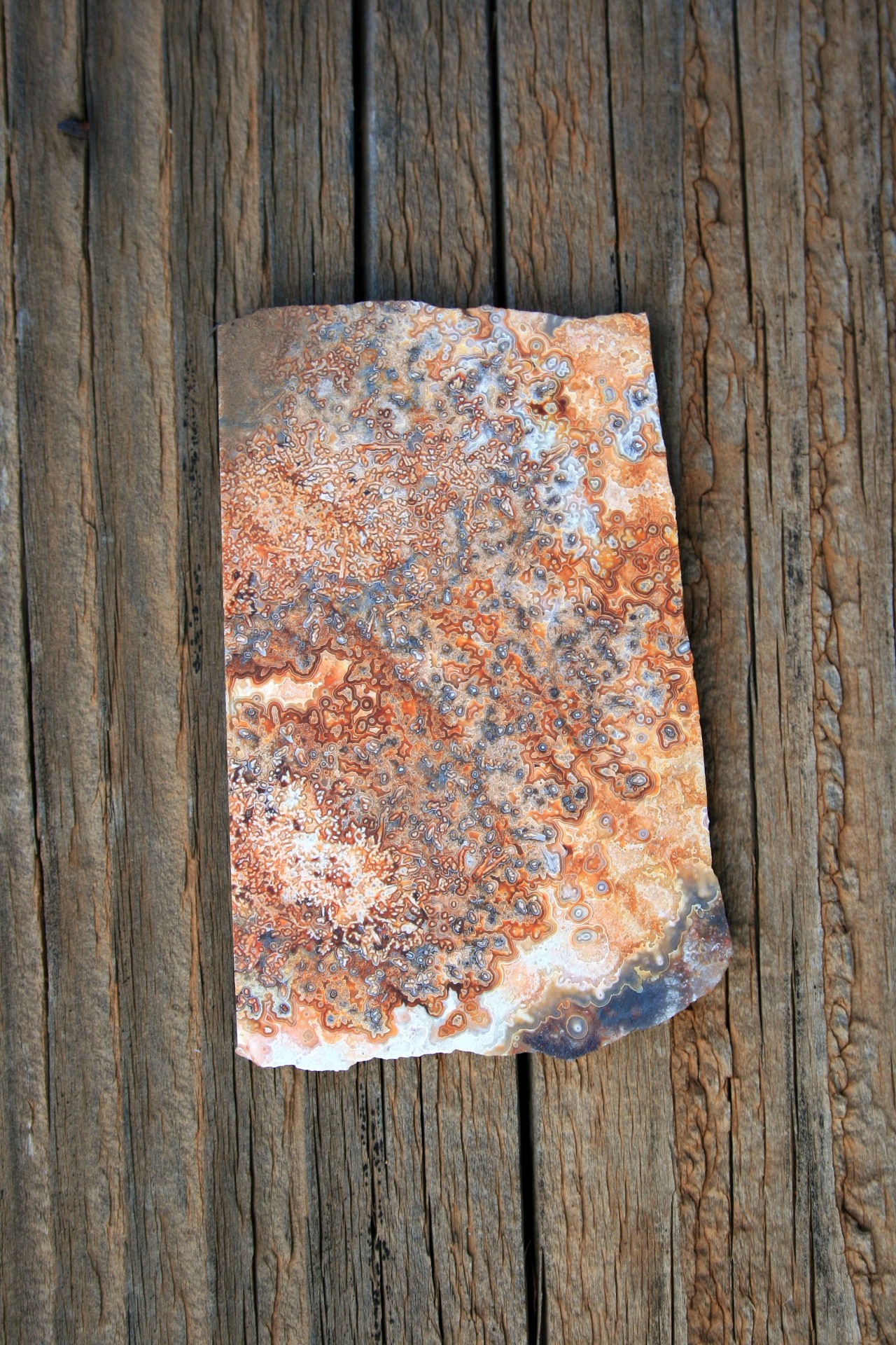 slice of coloured semi-precious stone