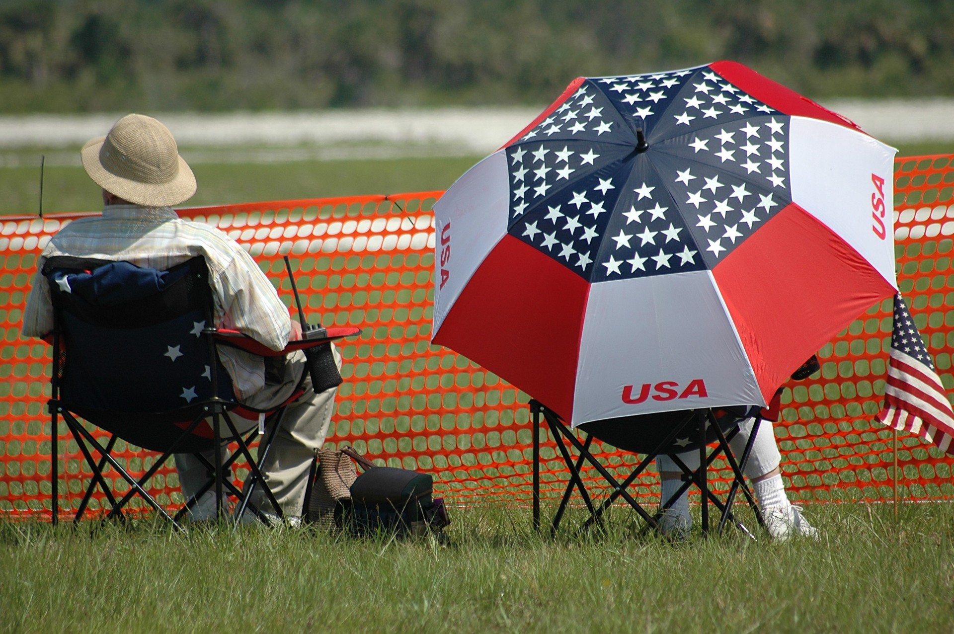 Couple watching an airshow at Florida, USA