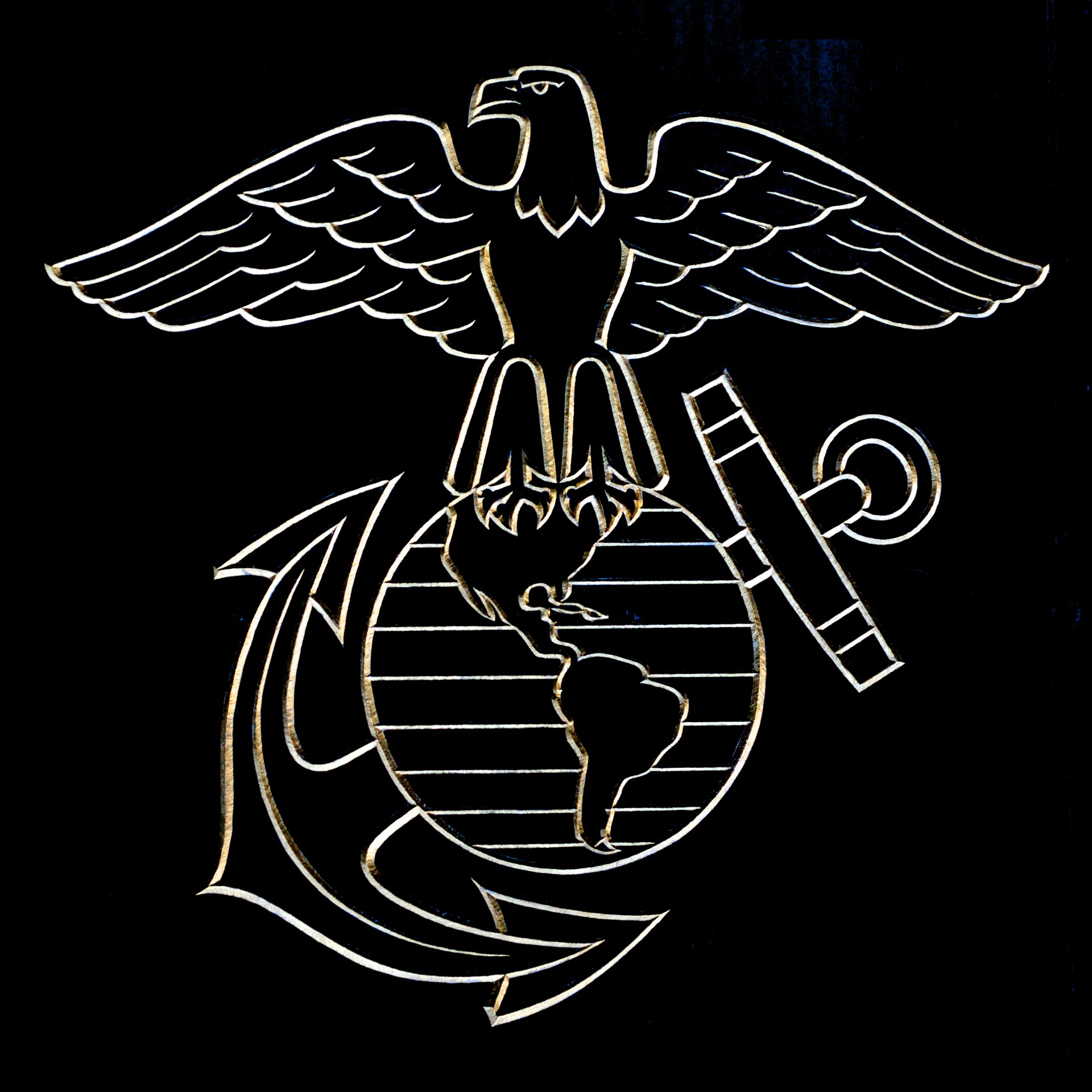 Etching Of Marine Symbol