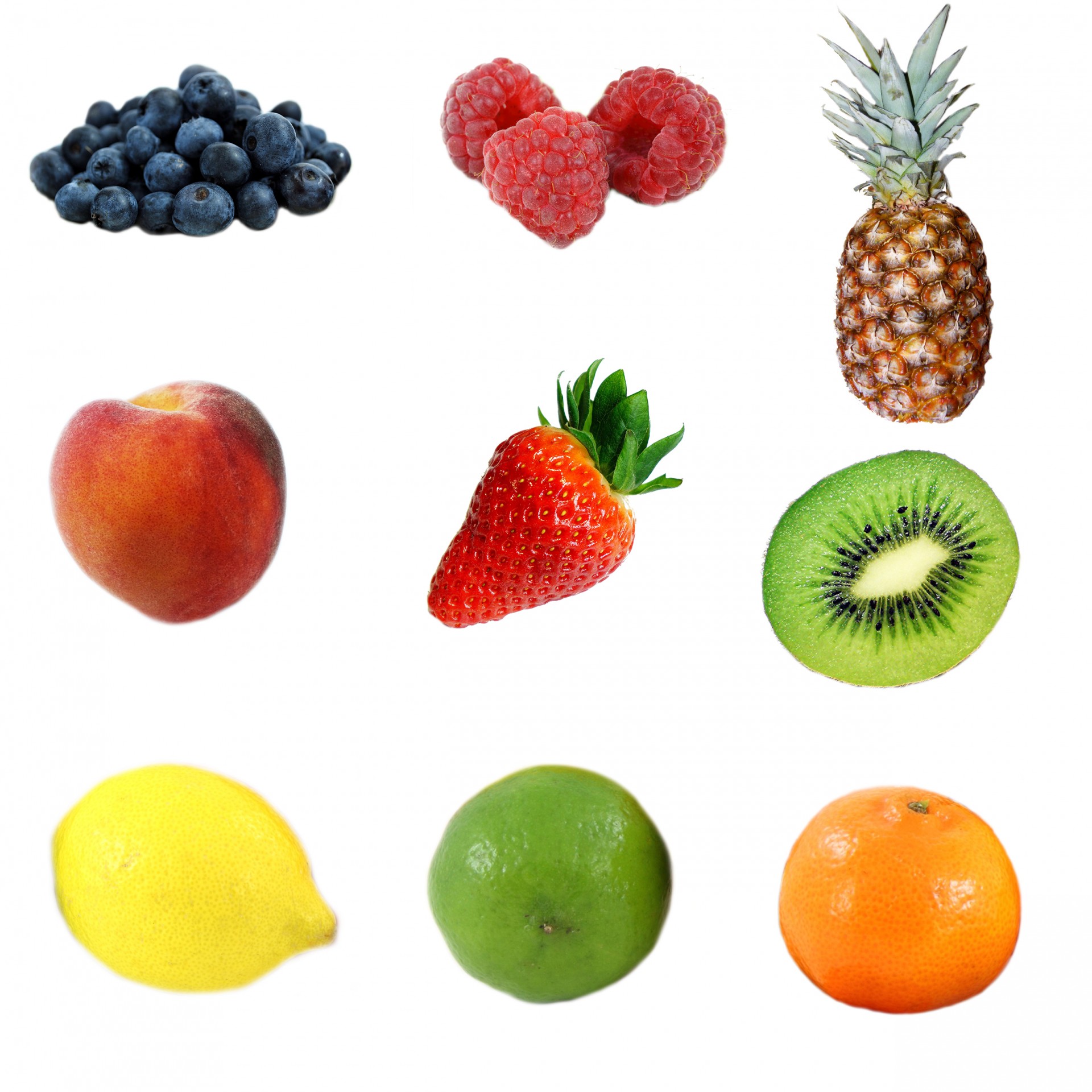 Fruit Selection White Background