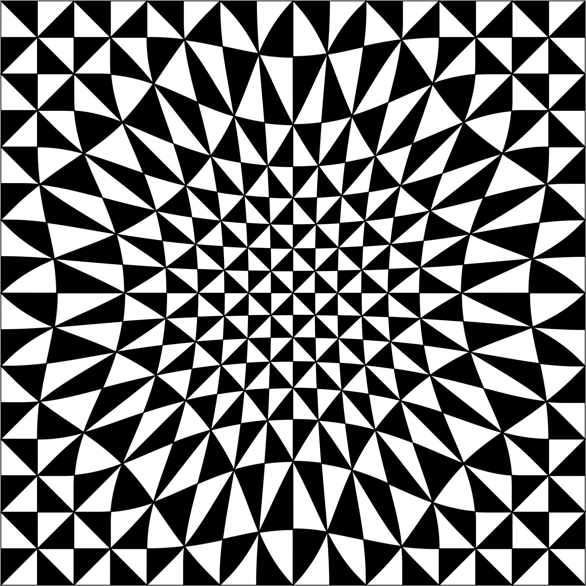 Black and white geometric pattern background optical illusion