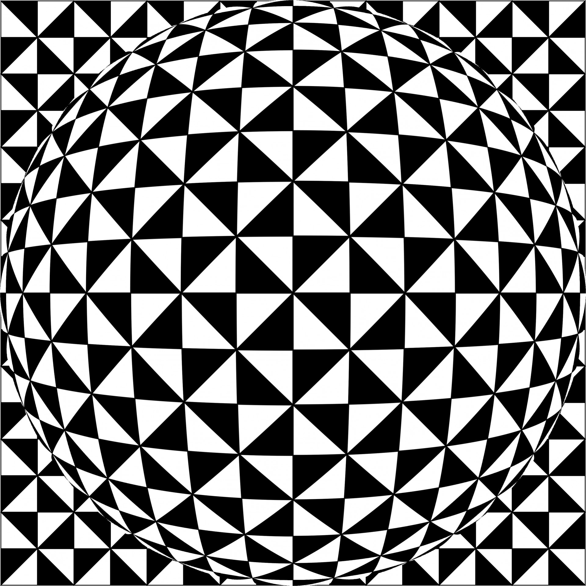 Geometric Sphere Black White