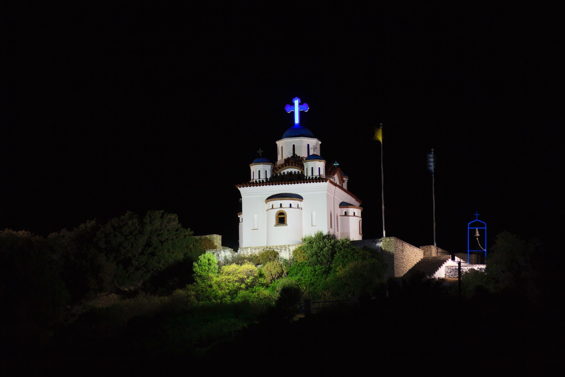 Greek Church At Night