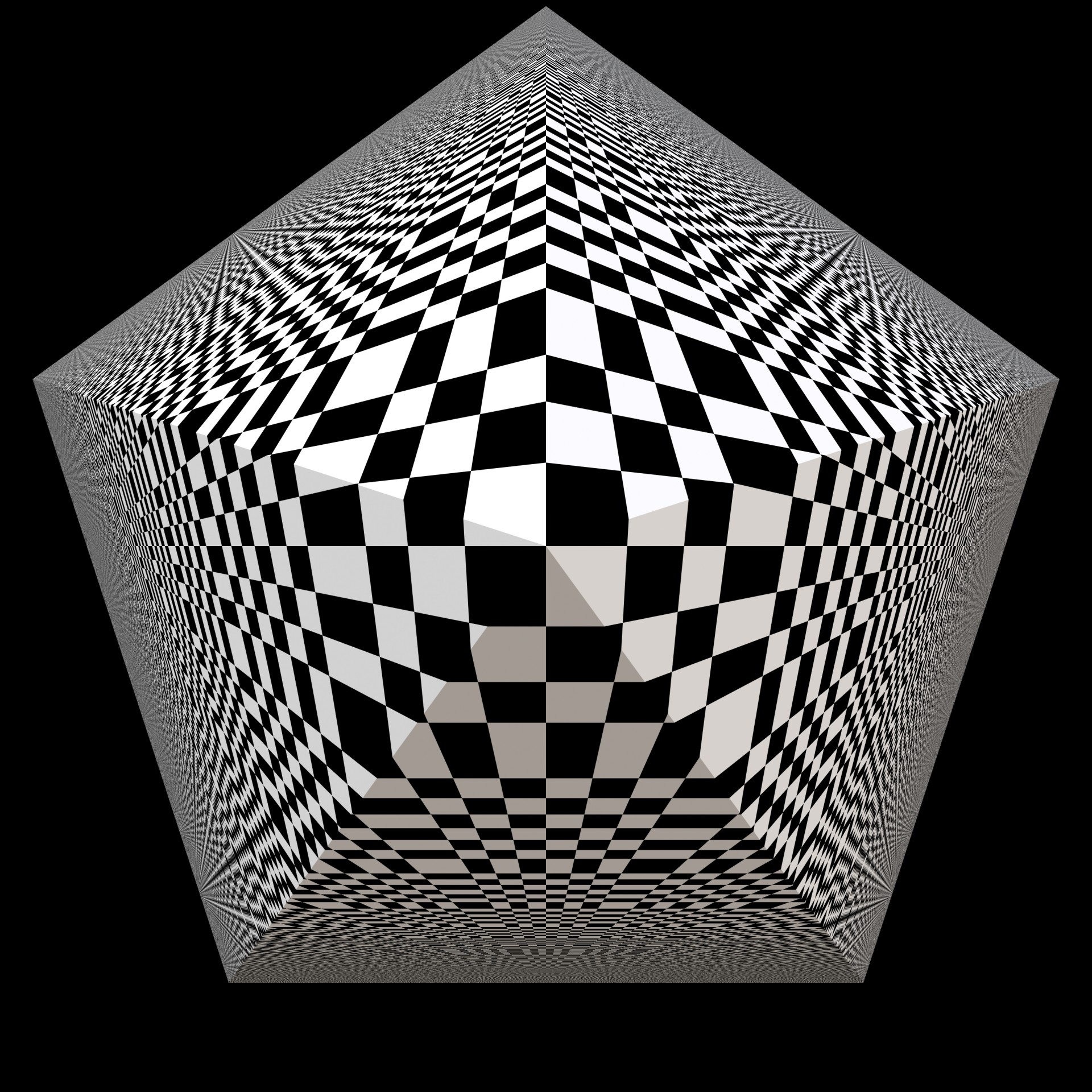 black and white pyramid checkerboard