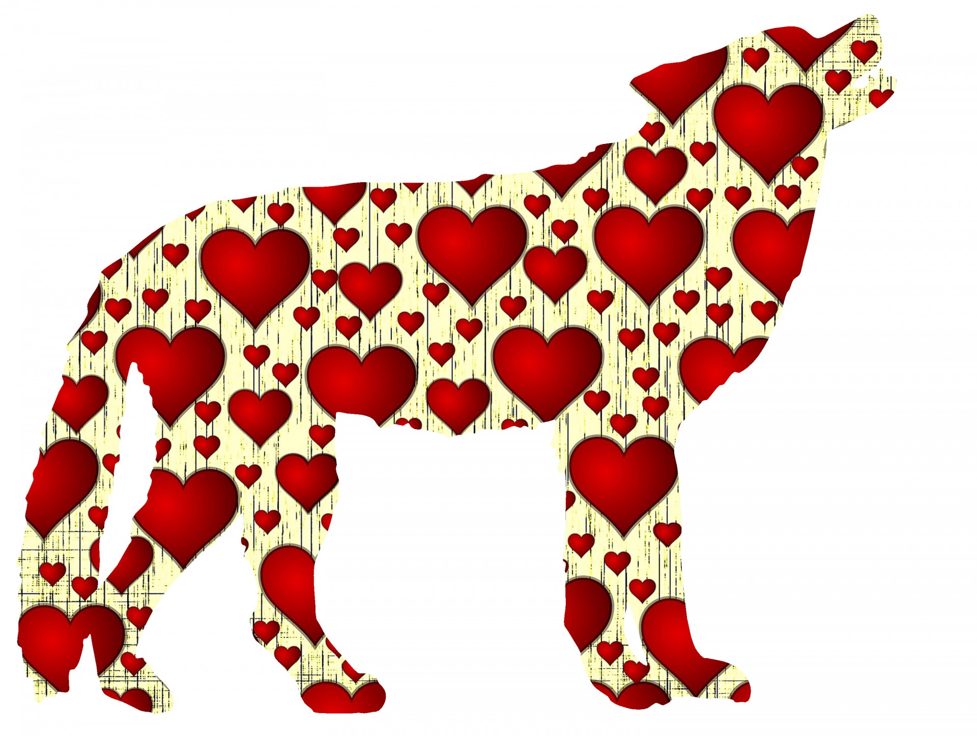 Wolf Cut Out Hearts