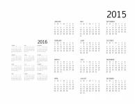 2015/2016 Calendar Black Text