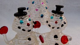 Blown Glass Snowmen Figurines