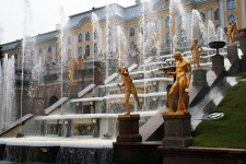 Cascading Staircase And Fountains