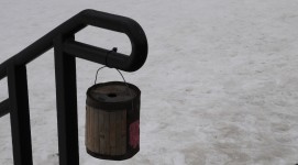 Cigarette Butt Bucket In Snow