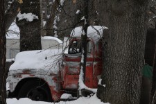 Classic Pickup  Truck In Snow