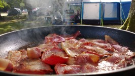 Cooking Bacon While Camping