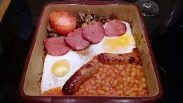 Fry-up In Stoneware Dish